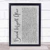 The Used Buried Myself Alive Grey Rustic Script Song Lyric Print