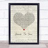 The Vamps Same To You Script Heart Song Lyric Print