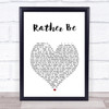 The Verve Rather Be White Heart Song Lyric Print