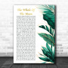 The Waterboys The Whole Of The Moon Gold Green Botanical Leaves Side Script Song Lyric Print