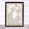 Bon Jovi Always Song Lyric Man Lady Bride Groom Wedding Music Wall Art Print