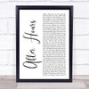 The Weeknd After Hours White Script Song Lyric Print