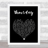 The Weeknd Thursday Black Heart Song Lyric Print