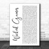 The Weeknd Wicked Games White Script Song Lyric Print