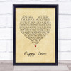 This Wild Life Puppy Love Vintage Heart Song Lyric Print
