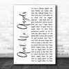 Tim McGraw Ain't No Angels White Script Song Lyric Print