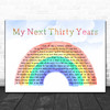 Tim McGraw My Next Thirty Years Watercolour Rainbow & Clouds Song Lyric Print