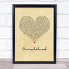 Tim McMorris Overwhelmed Vintage Heart Song Lyric Print