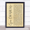 Tom Odell Grow Old With Me Rustic Script Song Lyric Print