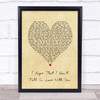 Tom Waits I Hope That I Don't Fall In Love With You Vintage Heart Song Lyric Print