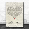 Tom Waits Little Man Script Heart Song Lyric Print