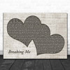 Topic Feat A7S Breaking Me Landscape Music Script Two Hearts Song Lyric Print