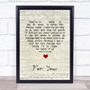 Tracy Chapman For You Script Heart Song Lyric Print