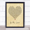 Train If It's Love Vintage Heart Song Lyric Print