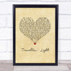 Travellin' Light Cliff Richard Vintage Heart Song Lyric Print
