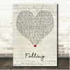 Trevor Daniel Falling Script Heart Song Lyric Print