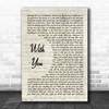 Tyler Shaw With You Vintage Script Song Lyric Print