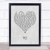 U2 40 Grey Heart Song Lyric Print