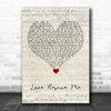 U2 Love Rescue Me Script Heart Song Lyric Print