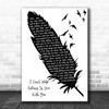 UB40 (I Can't Help) Falling In Love With You Black & White Feather & Birds Song Lyric Print