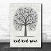 UB40 Red Red Wine Music Script Tree Song Lyric Print