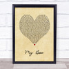 Usher My Boo Vintage Heart Song Lyric Print