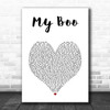 Usher My Boo White Heart Song Lyric Print