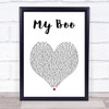 Usher My Boo White Heart Song Lyric Print