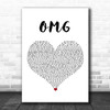 Usher OMG White Heart Song Lyric Print