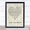 Van Morrison Irish Heartbeat Script Heart Song Lyric Print
