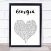 Vance Joy Georgia White Heart Song Lyric Print