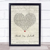 We The Kings Check Yes Juliet Script Heart Song Lyric Print