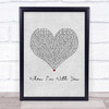 Westlife When I'm With You Grey Heart Song Lyric Print
