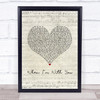 Westlife When I'm With You Script Heart Song Lyric Print