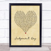 Whitesnake Judgement Day Vintage Heart Song Lyric Print