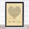 Whitney Houston How Will I Know Vintage Heart Song Lyric Print