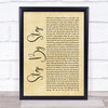 Whitney Houston Step By Step Rustic Script Song Lyric Print