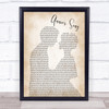 John Denver Annie's Song Man Lady Bride Groom Wedding Song Lyric Music Wall Art Print