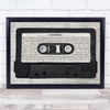 Womack & Womack Teardrops Music Script Cassette Tape Song Lyric Print