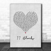 Wrabel 11 Blocks Grey Heart Song Lyric Print
