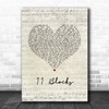 Wrabel 11 Blocks Script Heart Song Lyric Print