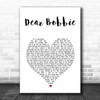 Yellowcard Dear Bobbie White Heart Song Lyric Print