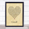 YUNGBLUD Weird! Vintage Heart Song Lyric Print