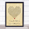 Zara Larsson I Can't Fall In Love Without You Vintage Heart Song Lyric Print