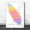 Ziggy Albert's Simple Things Watercolour Feather & Birds Song Lyric Print