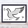 Wiz Khalifa See You Again Black & White Dove Bird Song Lyric Music Art Print