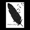 Adele Hometown Glory Black & White Feather & Birds Song Lyric Music Art Print