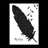 Frank Sinatra My Way Black & White Feather & Birds Song Lyric Music Art Print