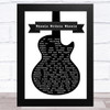 Rory Gallagher Wheels Within Wheels Black & White Guitar Song Lyric Music Art Print