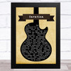John Williams Cavatina Black Guitar Song Lyric Music Art Print